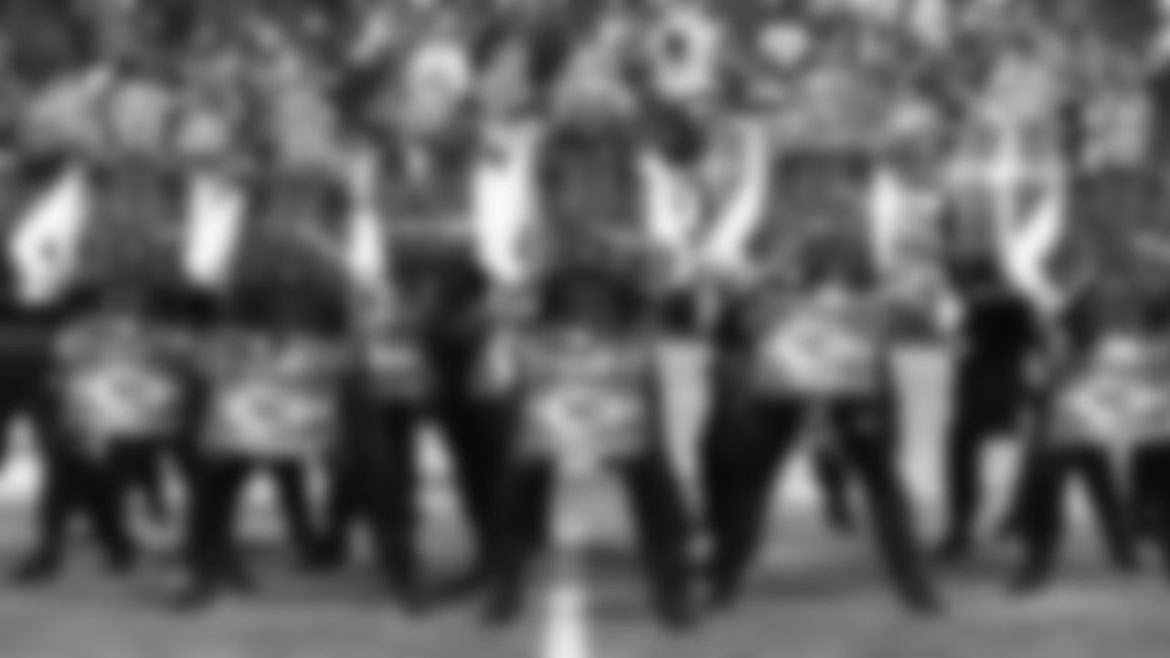 Chiefs Rumble performs on the field prior to a week 14 NFL Football game against the Houston Texans on Sunday, December 7, 2025 in Kansas City, MO.