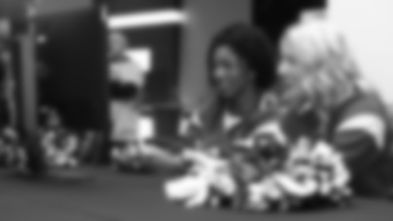 Kansas City Chiefs Cheerleaders play video games during the Game On! event on Saturday, October 25th at Arrowhead Stadium in Kansas City, MO.