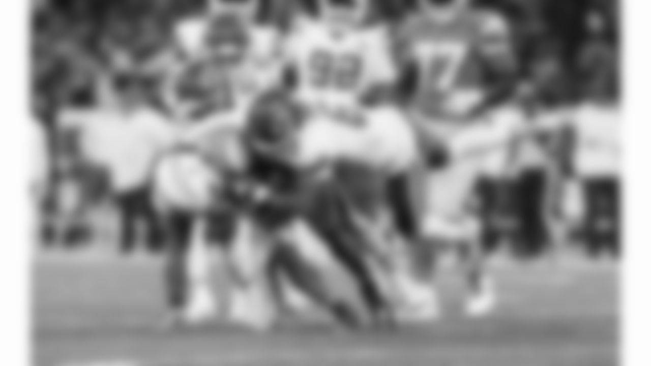 Kansas City Chiefs safety Bryan Cook (6) makes a diving tackle on a Charger running back during a week 1 NFL football game against the Los Angeles Chargers at Arena Corinthians in São Paulo, Brazil on September 5, 2025.