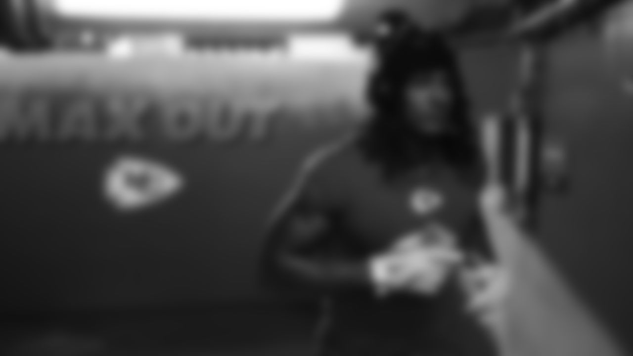 Kansas City Chiefs running back Isiah Pacheco (10) in the fifty yard tunnel prior to an NFL week 17 matchup against the Denver Broncos, Thursday, December 25, 2025.