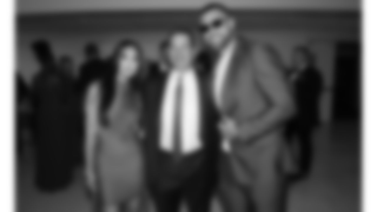 Kansas City Chiefs Defensive Line Coach Joe Cullen, Andrea Cullen and tight end Travis Kelce before The ESPN Original Series The Kingdom exclusive screening on Sunday, August 24 2025 the Kauffman Center for the Performing Arts.