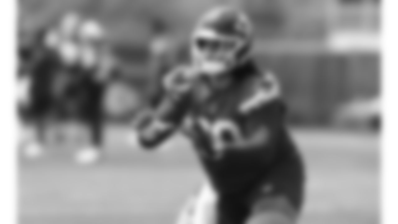Kansas City Chiefs offensive lineman Hunter Nourzad (60) practices during phase 3 of OTAs on Monday June 2, 2025 in Kansas City, MO.