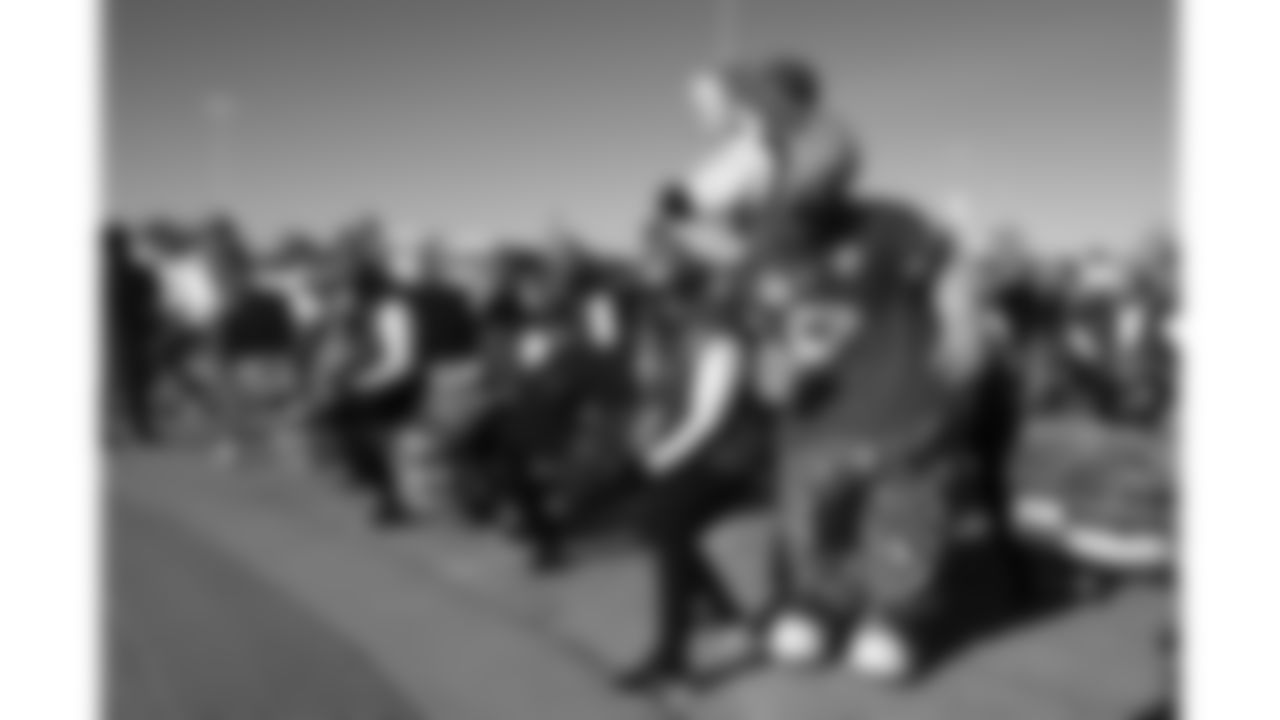 KC Wolf and Chiefs Rumble prior to a week 15 NFL Football game against the Los Angeles Chargers on Sunday, December 14, 2025 in Kansas City, MO.