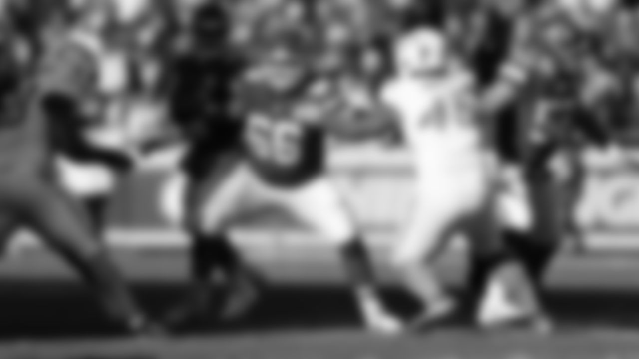 Kansas City Chiefs offensive lineman Michael Caliendo (66) blocks defenders during an NFL week 15 matchup against the Los Angeles Chargers, Sunday December 14, 2025.