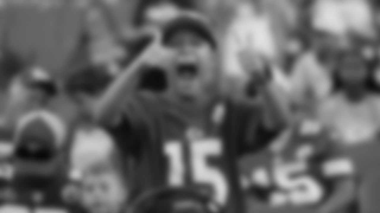 Kansas City Chiefs fan in the stands prior to a preseason week 3 NFL football game against the Chicago Bears, Friday, August 22, 2025 in Kansas City, MO.