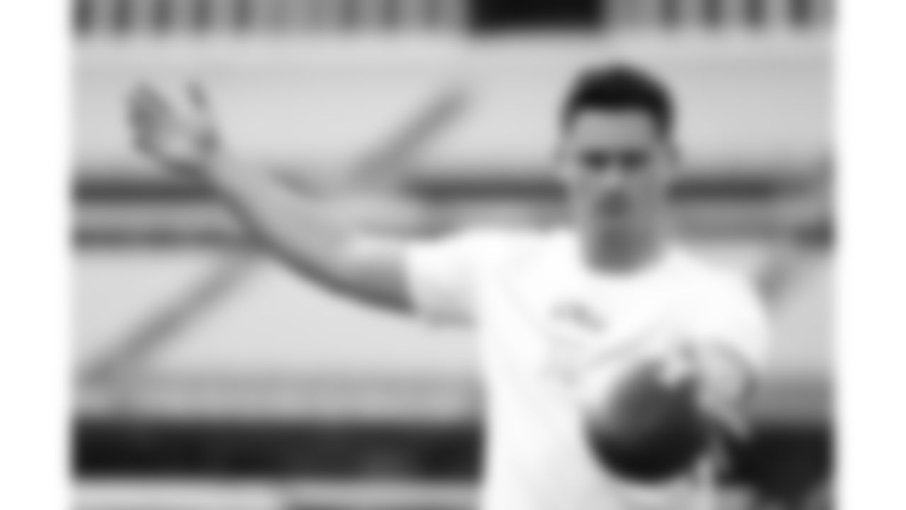 Kansas City Chiefs punter Matt Araiza (14) warms up prior to the week 5 NFL football game against the Jacksonville Jaguars, Monday, October 6, 2025 in Jacksonville, FL.