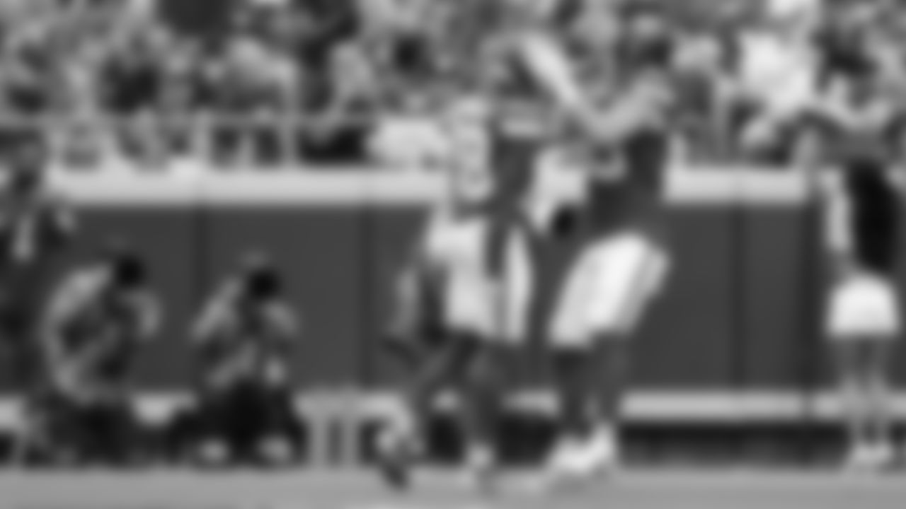 Kansas City Chiefs defensive back Kevin Knowles (38) and linebacker Cooper McDonald (59) celebrate during the week 2 NFL football game against the Philadelphia Eagles, Sunday, September 14, 2025 in Kansas City, MO.