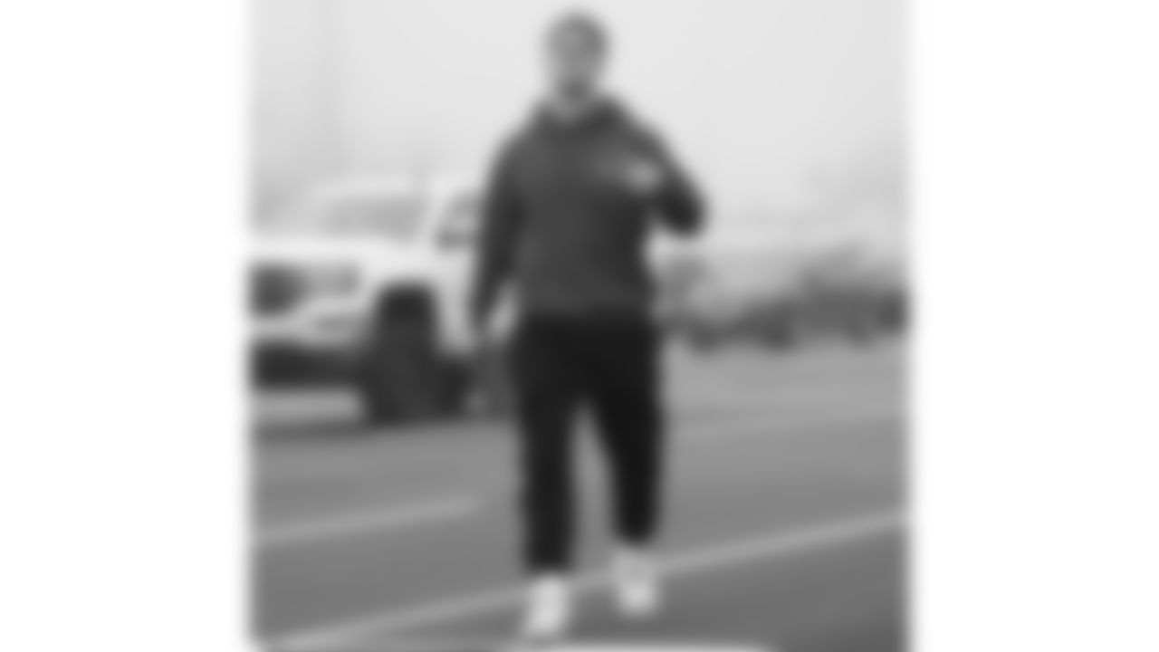 Kansas City Chiefs linebacker Cooper McDonald (59) arrives prior to a week 12 NFL Football game against the Indianapolis Colts on Sunday, November 23, 2025 in Kansas City, MO