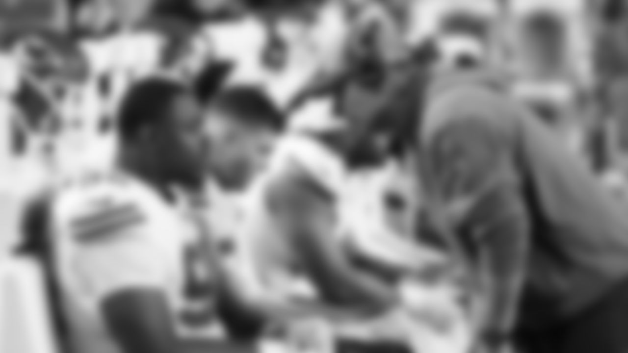 Kansas City Chiefs Defensive Line Coach Joe Cullen and Kansas City Chiefs defensive tackle Chris Jones (95) during a week 9 NFL football game against the Buffalo Bills, Sunday, November 2, 2025 in Buffalo, NY