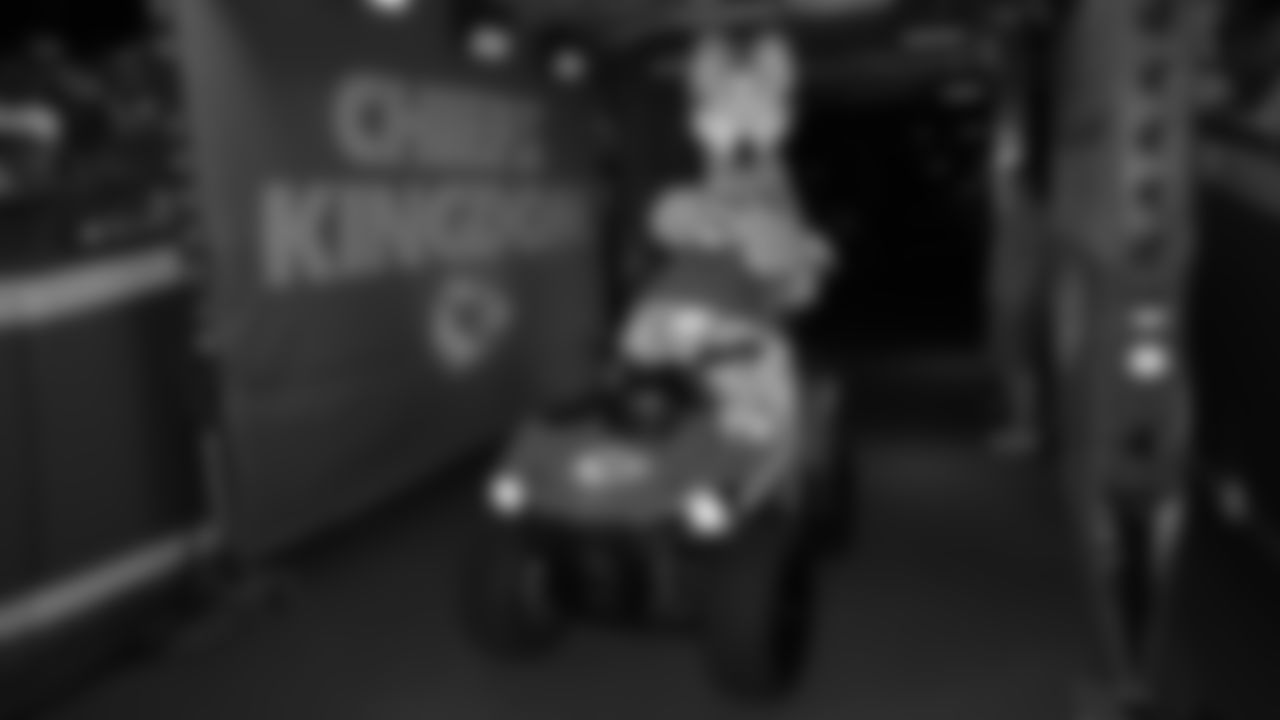 KC Wolf in the tunnel prior to a week 6 NFL Football game against the Detroit Lions on Sunday, October 12, 2025 in Kansas City, MO.