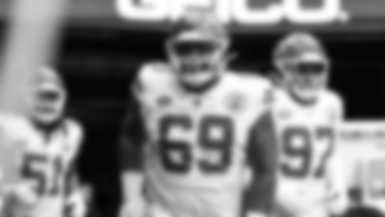 Kansas City Chiefs nose tackle Mike Pennel (69) prior to the regular season Week 15 NFL Football Game in Foxborough, MA on Sunday, December 17, 2023.