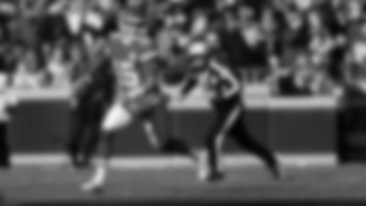 Kansas City Chiefs quarterback Patrick Mahomes (15) scrambles during an NFL week 15 matchup against the Los Angeles Chargers, Sunday December 14, 2025.