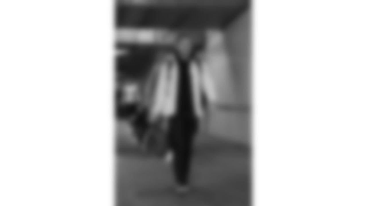 Kansas City Chiefs linebacker Cole Christiansen (48) arrives at Nissan Stadium prior to a week 16 NFL Football game against the Tennessee Titans on Sunday, December 21, 2025 in Nashville, Tennessee.