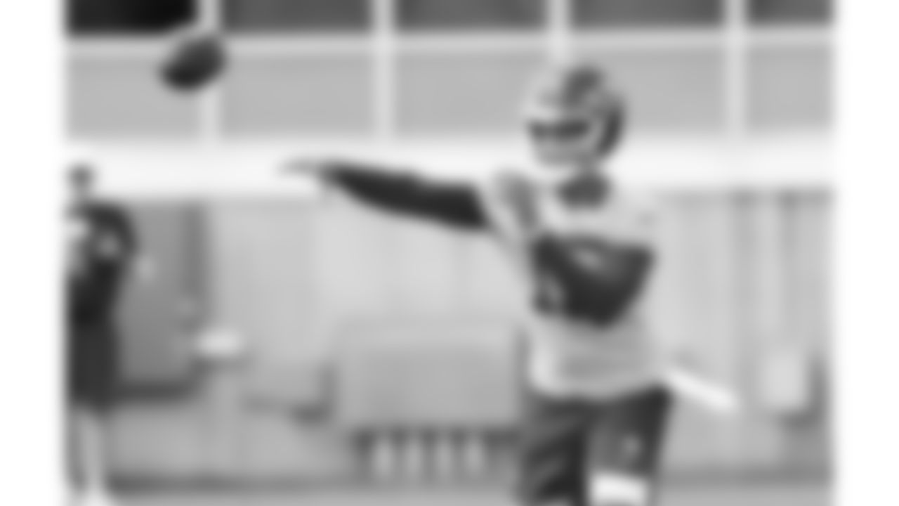 Kansas City Chiefs quarterback Patrick Mahomes (15) throws a pass during day 20 of training camp in Kansas City, MO on Wednesday, August 20, 2025.