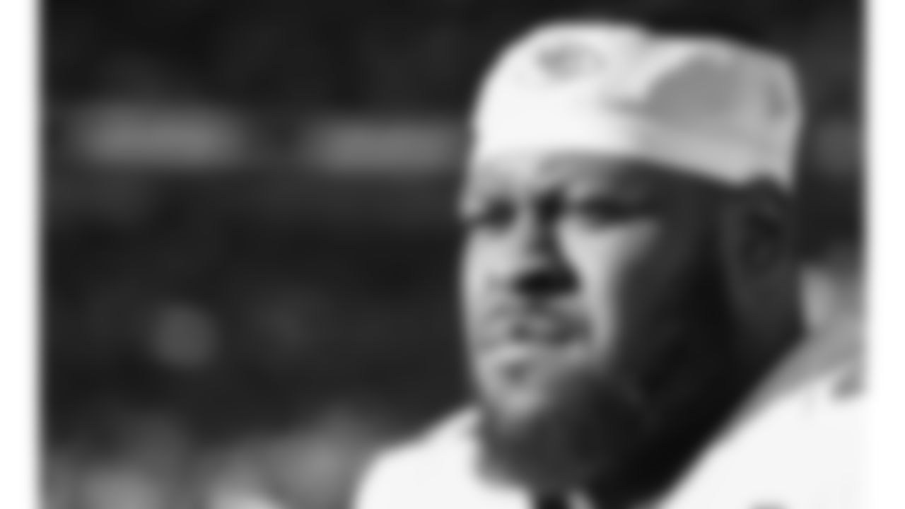 Kansas City Chiefs offensive lineman Trey Smith (65) on the field prior to a week 11 NFL Football game against the Denver Broncos on Sunday, November 16, 2025 in Denver, Colorado.