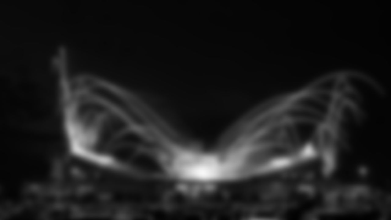 Fireworks over GEHA Field at Arrowhead Stadium prior to the week 6 NFL football game between the Kansas City Chiefs and the Detroit Lions, Sunday, October 12, 2025 in Kansas City, MO.