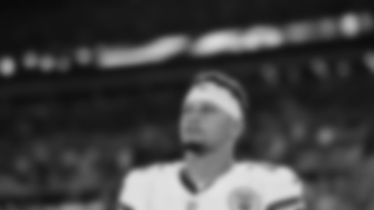 Kansas City Chiefs quarterback Patrick Mahomes (15) prior to a week 5 NFL football game against the Jacksonville Jaguars, Monday, October 6, 2025, in Jacksonville, FL.