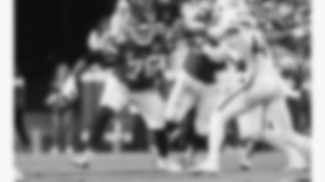 Kansas City Chiefs tackle Kingsley Suamataia (76) blocks during a week 17 NFL football game against the Denver Broncos, Thursday, December 25, 2025 in Kansas City, MO.