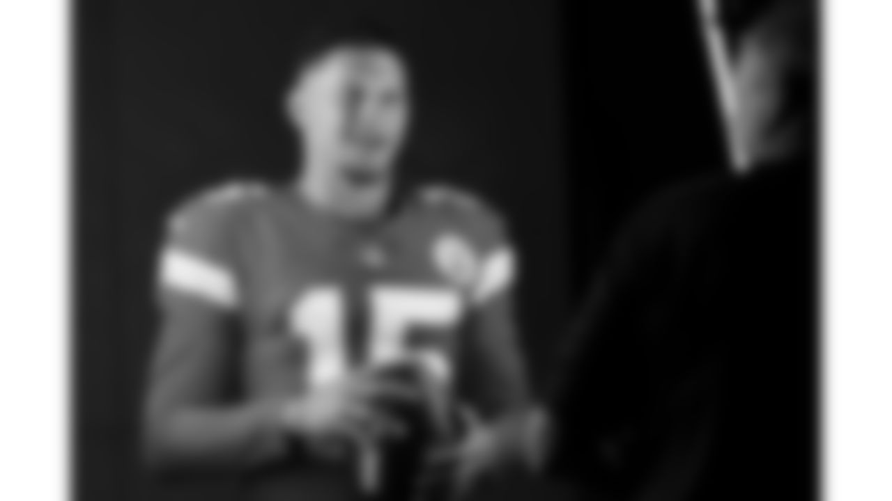 Kansas City Chiefs quarterback Patrick Mahomes (15) during the Kansas City Chiefs production day on June 16, 2025 in Kansas City, MO.