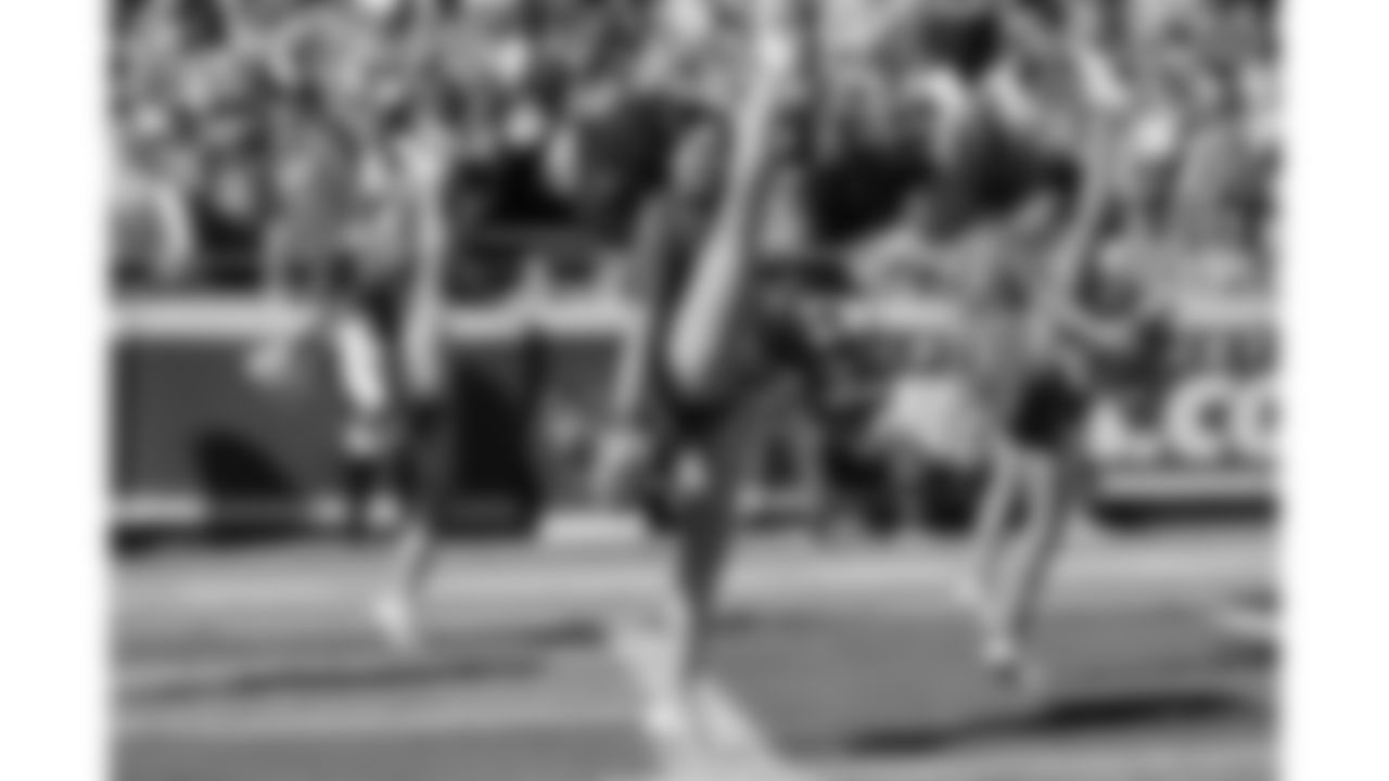 Kansas City Chiefs Cheerleaders perform during a week 7 NFL Football game against the Las Vegas Raiders on Sunday, October 19, 2025.