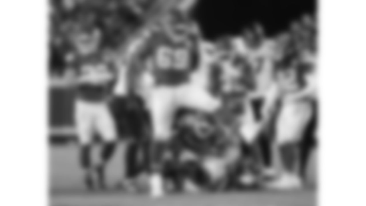 Kansas City Chiefs nose tackle Mike Pennel (69) celebrates during a week 14 NFL football game against the Houston Texans, Sunday, December 7, 2025 in Kansas City, MO.