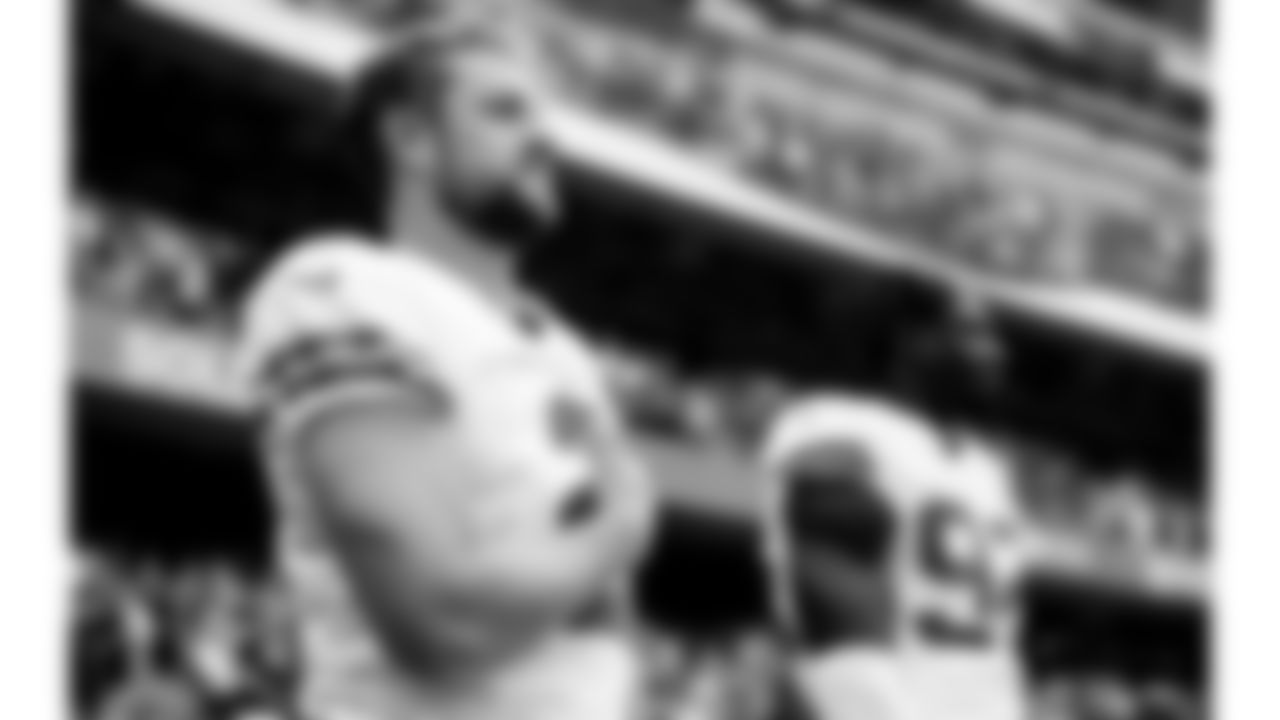 Kansas City Chiefs punter Dustin Colquitt (2) stands for the National Anthem prior to a 2018 away game.