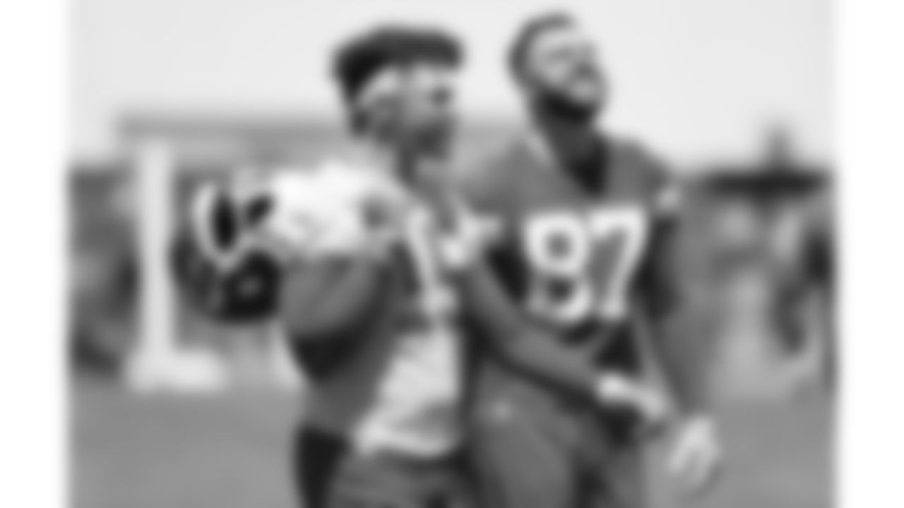 Kansas City Chiefs tight end Travis Kelce (87) at practice during Phase 3 of OTAs on Friday, June 7, 2024 in Kansas City, Missouri.