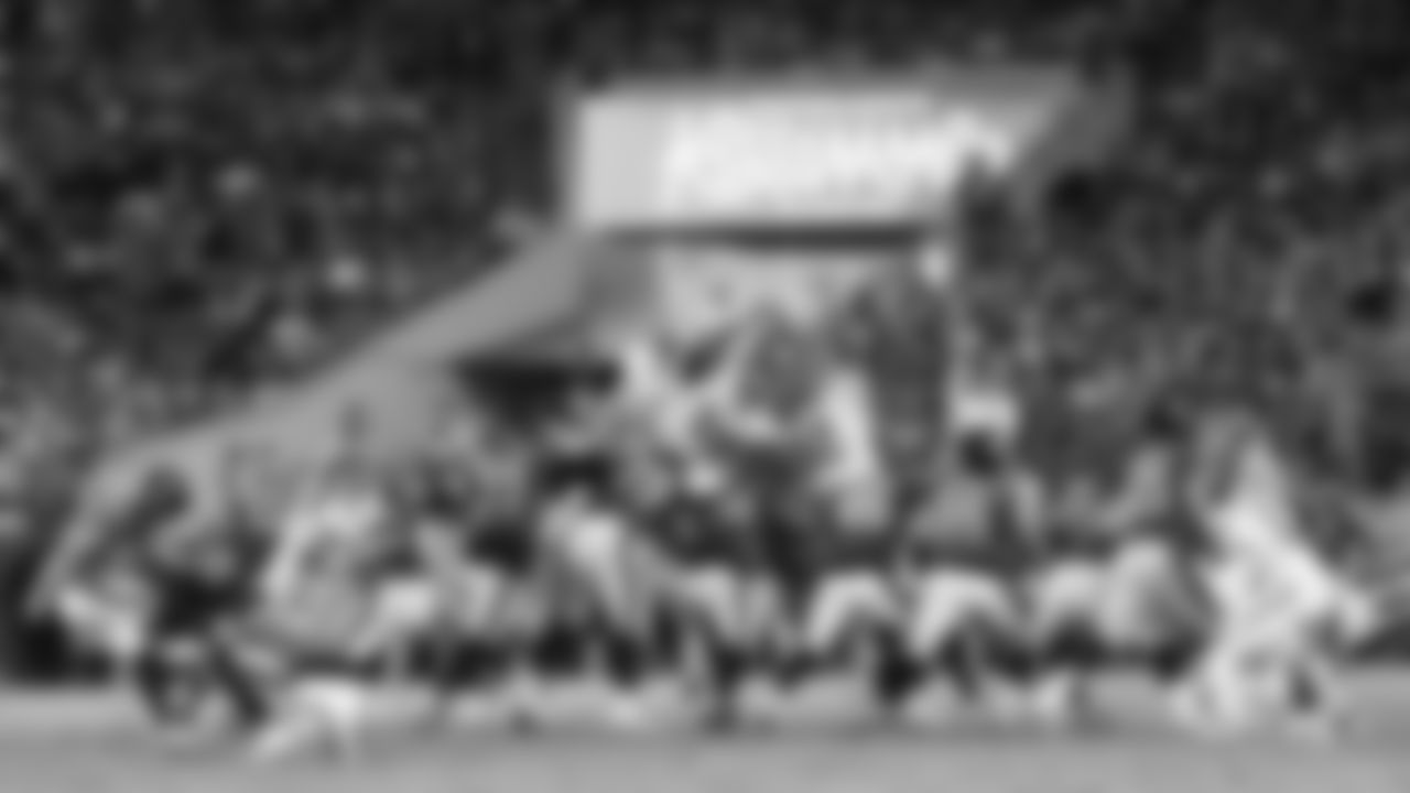 The field goal block team during a week 5 NFL football game against the Jacksonville Jaguars, Monday, October 6, 2025, in Jacksonville, FL.