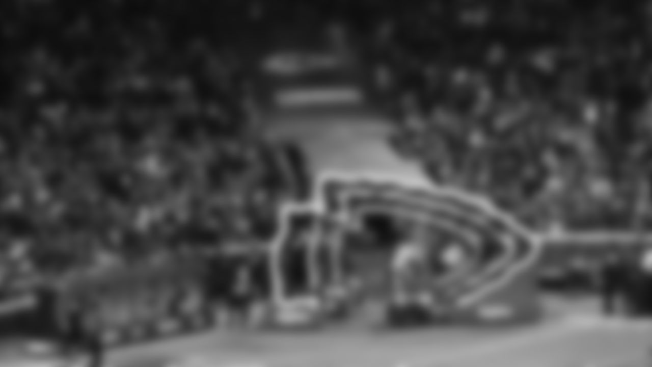 KC Wolf enters the field prior to a week 14 NFL Football game against the Houston Texans on Sunday, December 7, 2025 in Kansas City, MO.