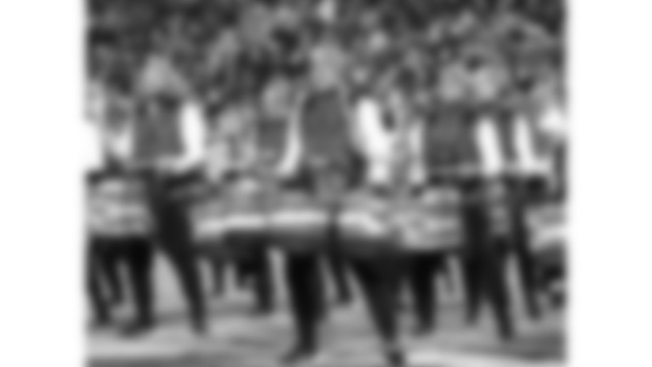 Chiefs Rumble performs on the field prior to a week 14 NFL Football game against the Houston Texans on Sunday, December 7, 2025 in Kansas City, MO.