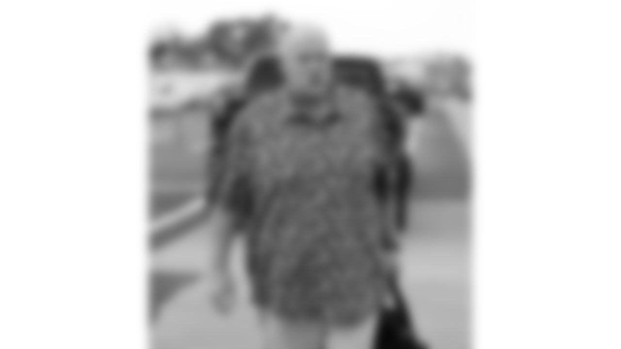 Kansas City Chiefs Head Coach Andy Reid arrives prior to a week 6 NFL Football game against the Detroit Lions on Sunday, October 12, 2025 in Kansas City, MO.