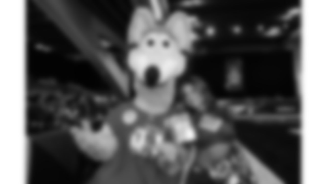 KC Wolf and Kansas City Chiefs Cheerleader Sadie at the 2026 Pro Bowl opening night at the Moscone Center in San Fransisco, California on Monday, February 2, 2026.