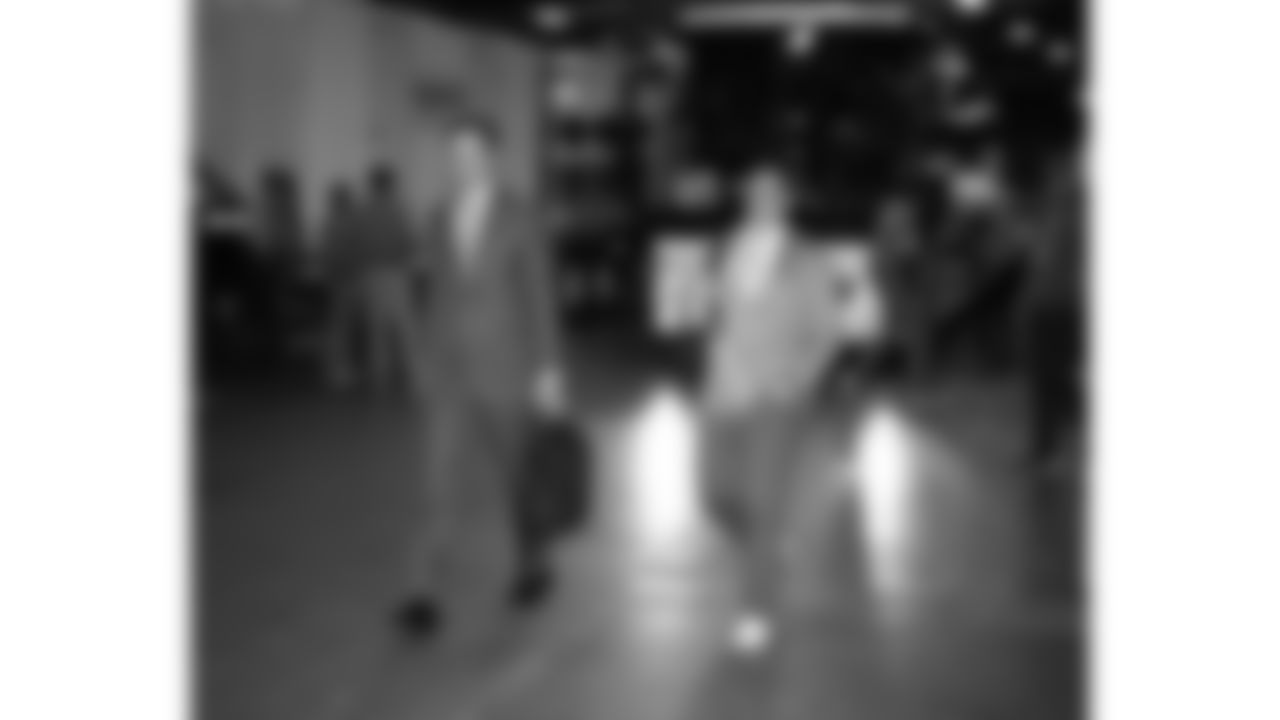 Kansas City Chiefs President Mark Donovan and General Manager Brett Veach arrive prior to a week 11 NFL Football game against the Denver Broncos on Sunday, November 16, 2025 in Denver, Colorado.