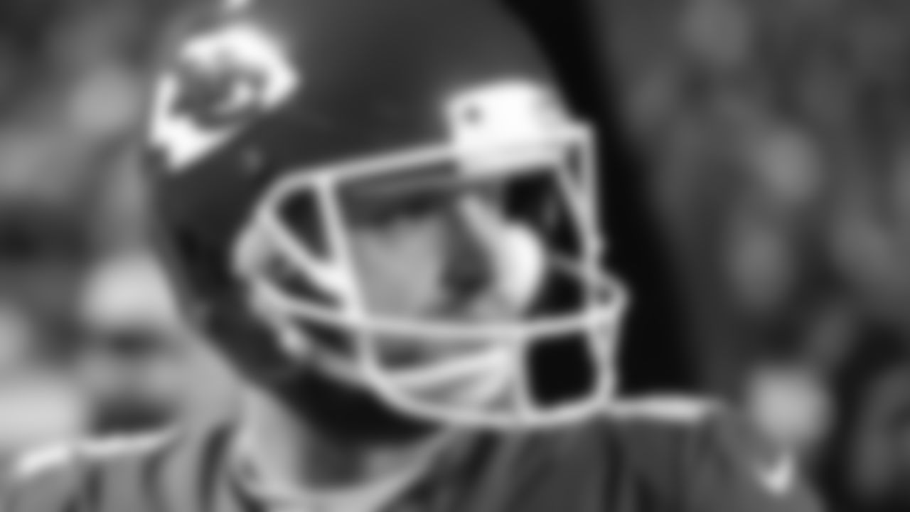 Kansas City Chiefs punter Dustin Colquitt (2) looks on from the bench in the third quarter of an NFL football game against the Denver Broncos in Kansas City, Monday, Oct. 30, 2017.