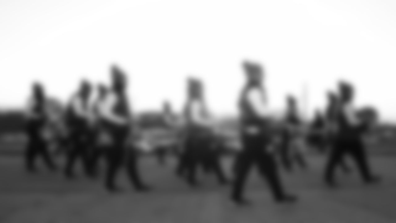 Chiefs Rumble performs prior to a week 14 NFL Football game against the Houston Texans on Sunday, December 7, 2025 in Kansas City, MO.