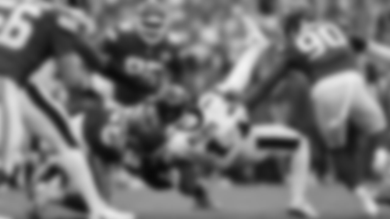 Kansas City Chiefs defensive tackle Omarr Norman-Lott (55) sacks Philadelphia Eagles quarterback Jalen Hurts (1) during the week 2 NFL football game, Sunday, September 14, 2025 in Kansas City, MO.