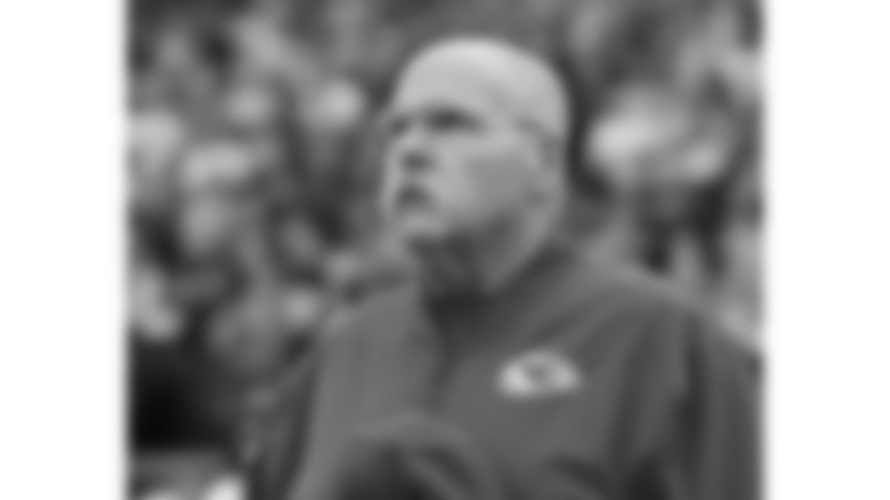 Kansas City Chiefs Head Coach Andy Reid looks on prior to a week 18 NFL football game against the Las Vegas Raiders, Sunday, January 4, 2026 in Las Vegas, NV.