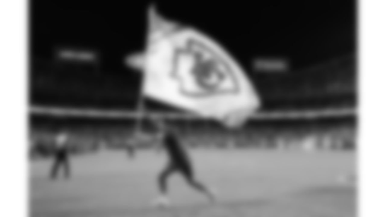 A flag runner during the week 6 NFL football game against the Detroit Lions, Sunday, October 12, 2025 in Kansas City, MO.