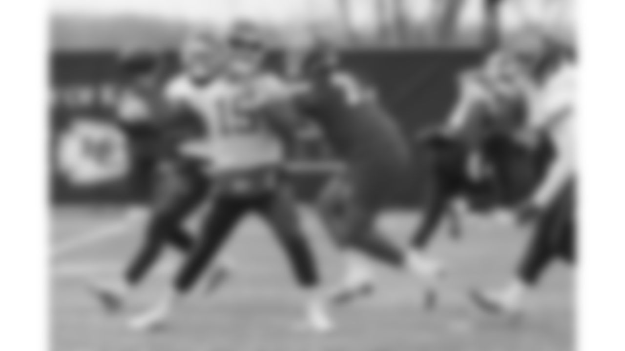 Kansas City Chiefs quarterback Patrick Mahomes (15) during week 15 practice on Friday December 12, 2025 in Kansas City, MO.
