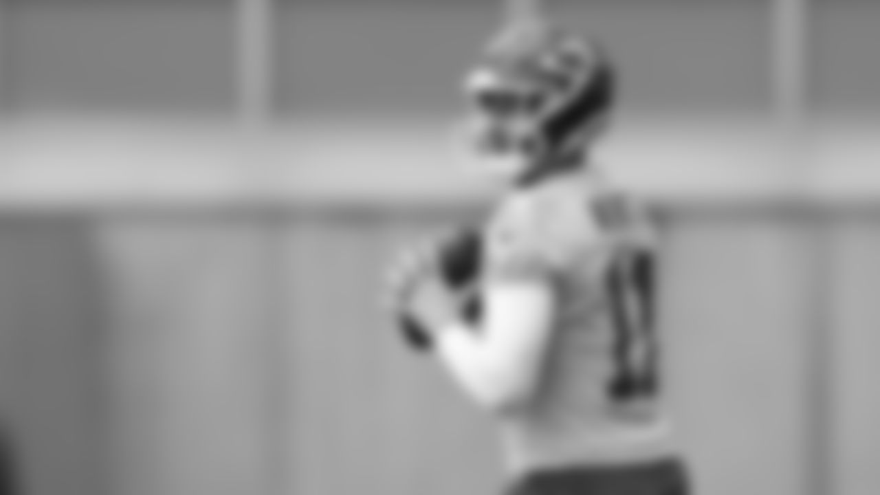 Kansas City Chiefs quarterback Carson Wentz (11) at practice during Phase 3 of OTAs on Wednesday, May 22, 2024 in Kansas City, MO.
