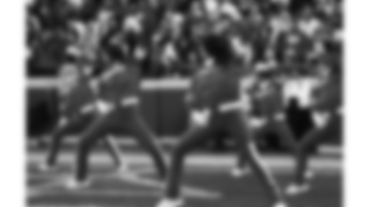 Kansas City Chiefs Cheerleaders perform on the field during a week 15 NFL Football game against the Los Angeles Chargers on Sunday, December 14, 2025 in Kansas City, MO.