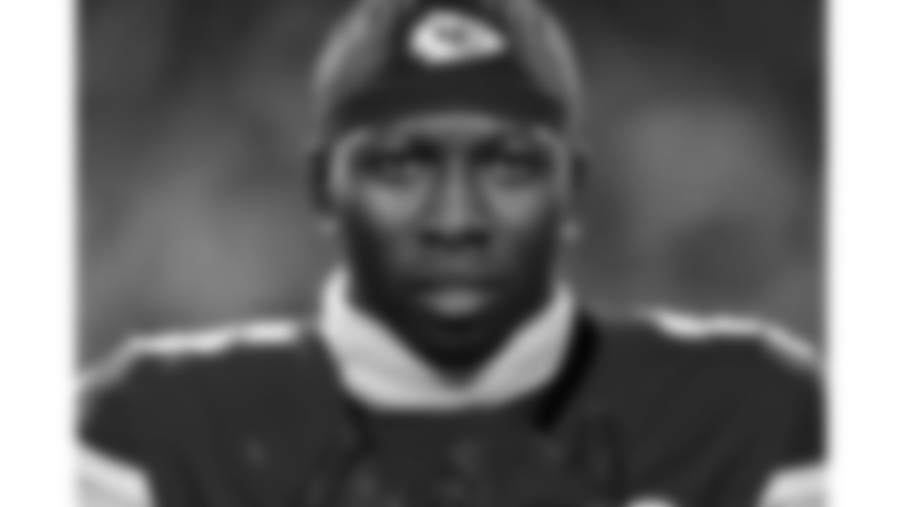 Kansas City Chiefs wide receiver Hollywood Brown (5) during the National Anthem prior to a week 8 NFL Football game against the Washington Commanders on Monday, October 27, 2025 in Kansas City, MO.