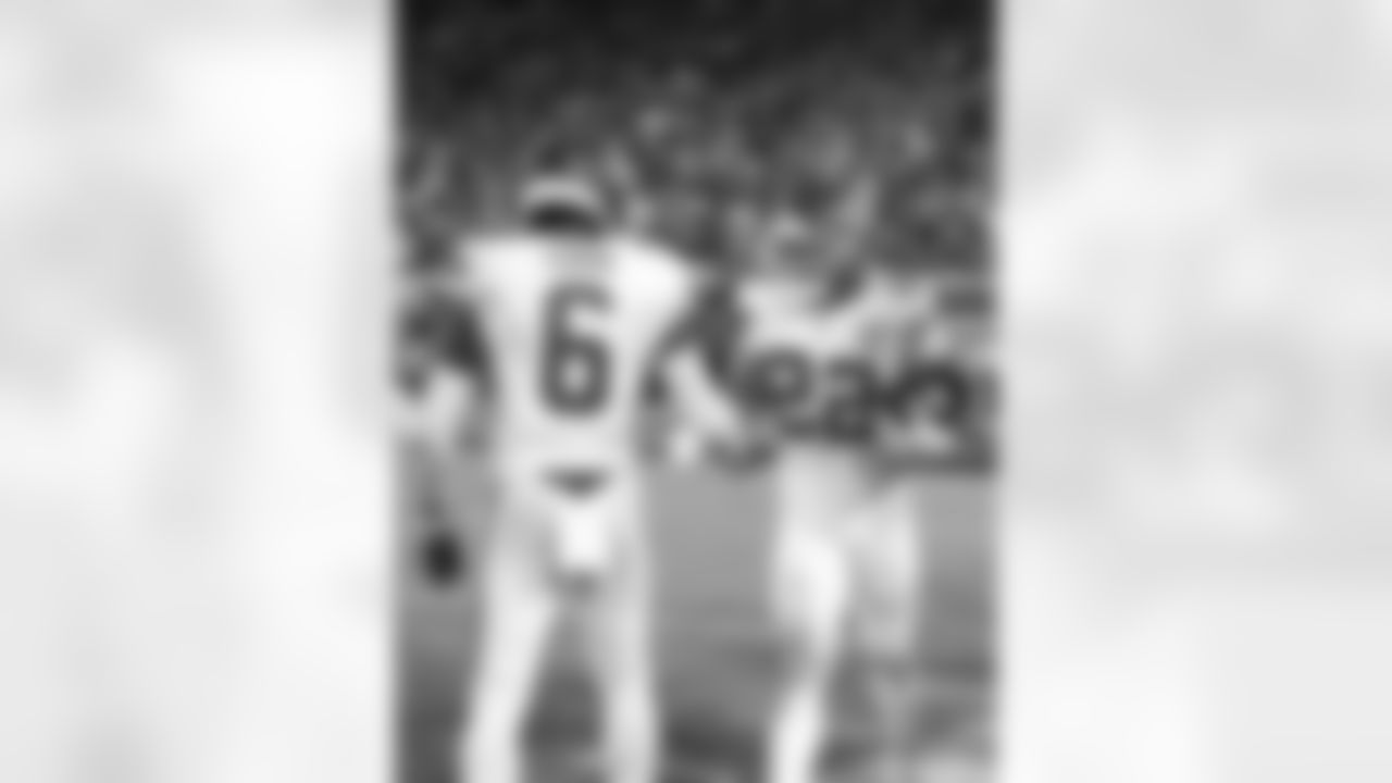 Kansas City Chiefs cornerback Trent McDuffie (22) and Kansas City Chiefs safety Bryan Cook (6) celebrate after getting an interception celebrates during a week 5 NFL football game against the Jacksonville Jaguars, Monday, October 6, 2025, in Jacksonville, FL.