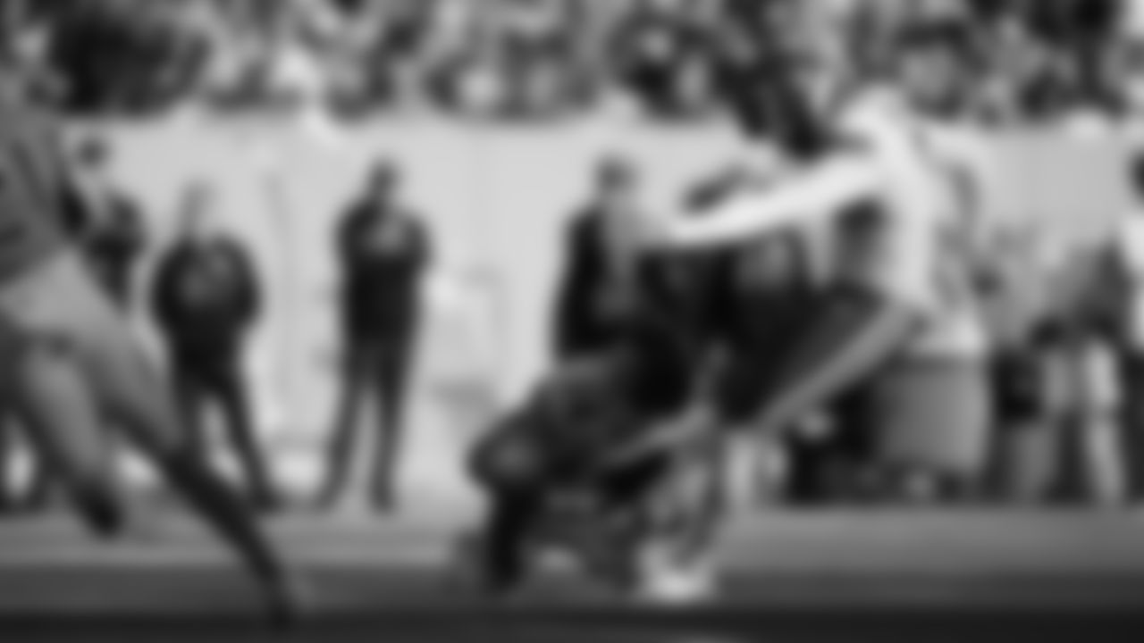 Kansas City Chiefs kicker Harrison Butker (7) kicks a field goal during a week 16 NFL Football game against the Tennessee Titans on Sunday, December 21, 2025 in Nashville, Tennessee.