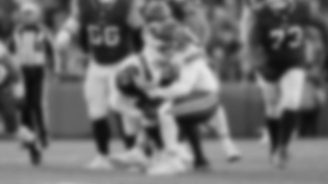 Kansas City Chiefs defensive end Mike Danna (51) makes a tackle during a week 9 NFL football game against the Buffalo Bills, Sunday, November 2, 2025 in Buffalo, NY