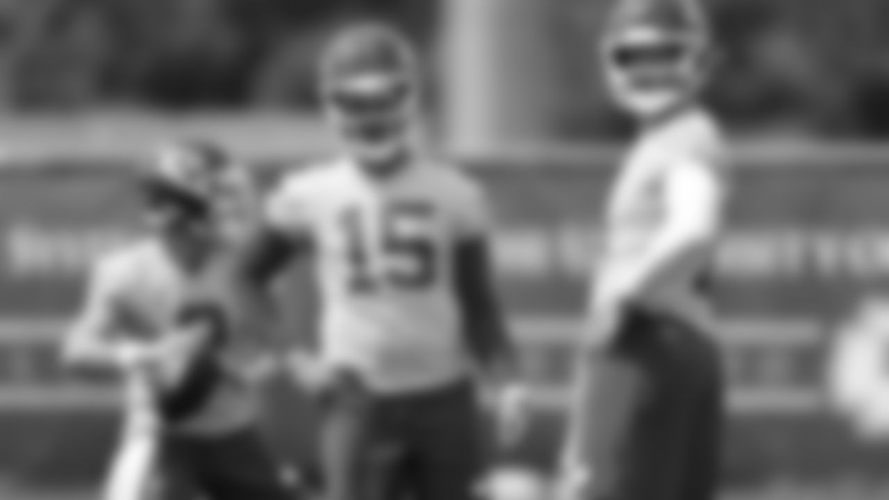 Kansas City Chiefs quarterback Patrick Mahomes (15) at practice during day 1 of minicamp on Tuesday, June 11, 2024 in Kansas City, MO.