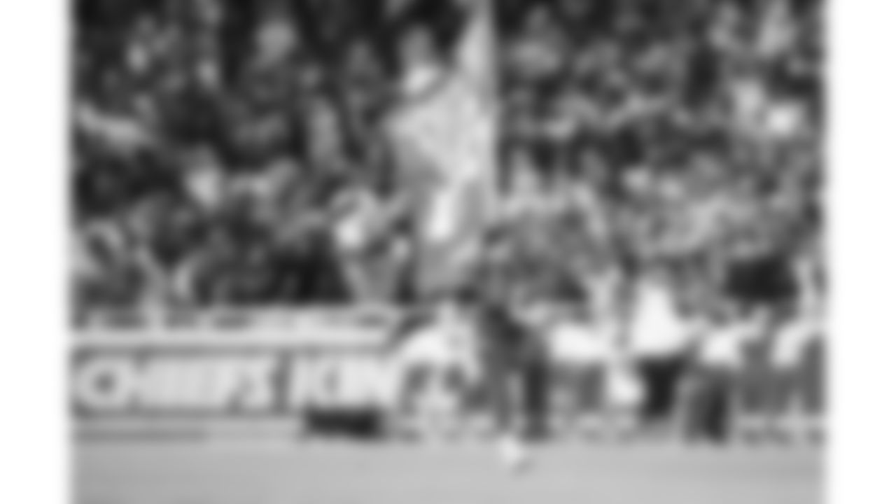 A Chiefs Flag Runner during a week 14 NFL Football game against the Houston Texans on Sunday, December 7, 2025 in Kansas City, MO.