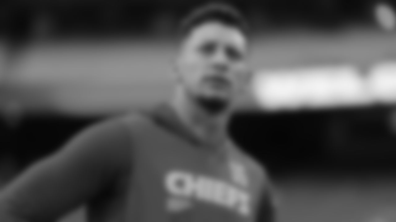 Kansas City Chiefs quarterback Patrick Mahomes (15) looks on prior to a week 6 NFL Football game against the Detroit Lions on Sunday, October 12, 2025 in Kansas City, MO.