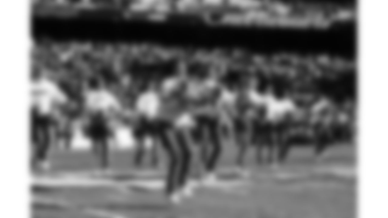 Kansas City Chiefs Cheerleaders on the field prior to a week 15 NFL Football game against the Los Angeles Chargers on Sunday, December 14, 2025 in Kansas City, MO.