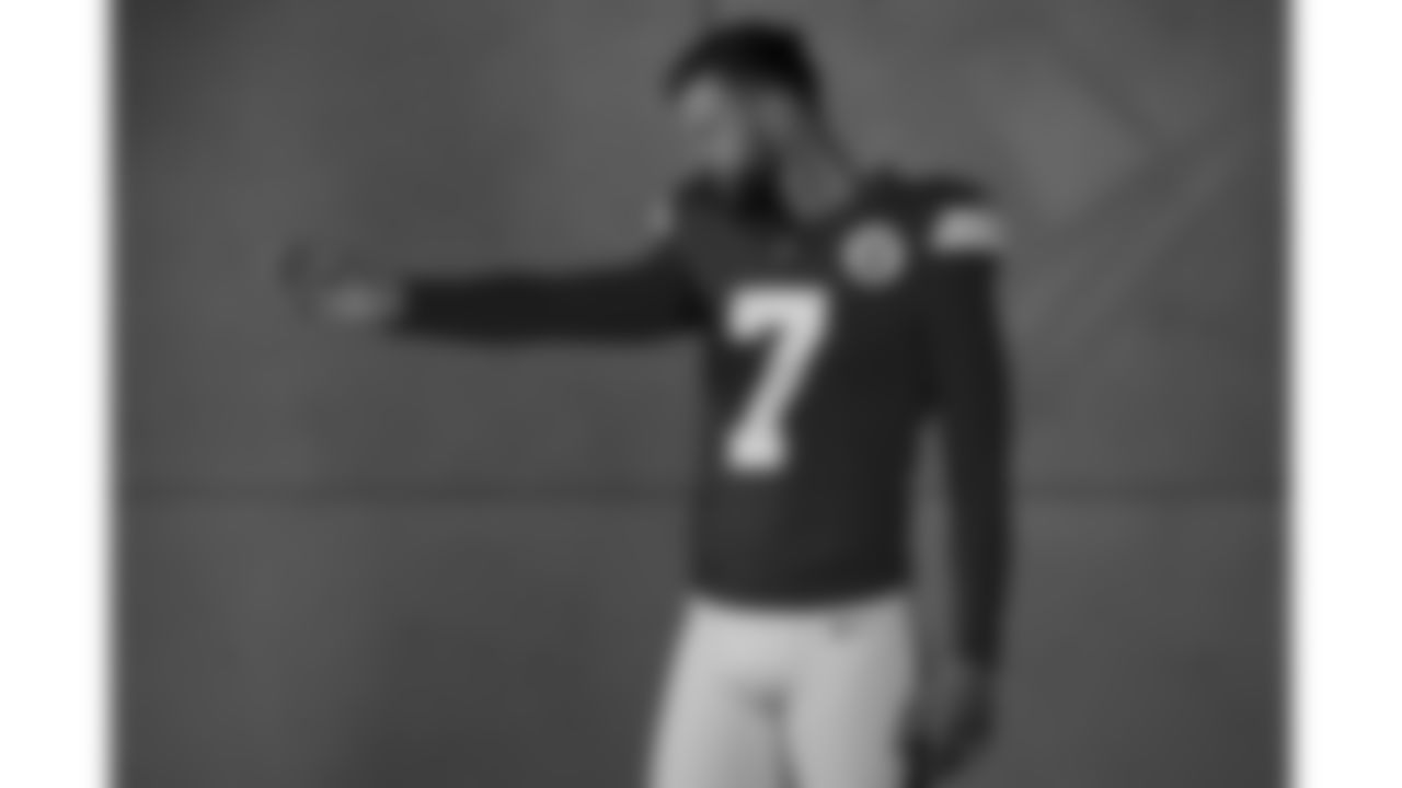 Kansas City Chiefs kicker Harrison Butker (7) during the Kansas City Chiefs production day on June 16, 2025 in Kansas City, MO.